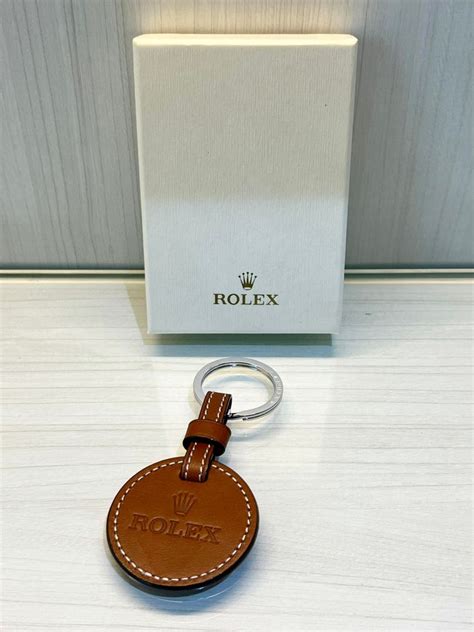 rolex brown leather keychain.